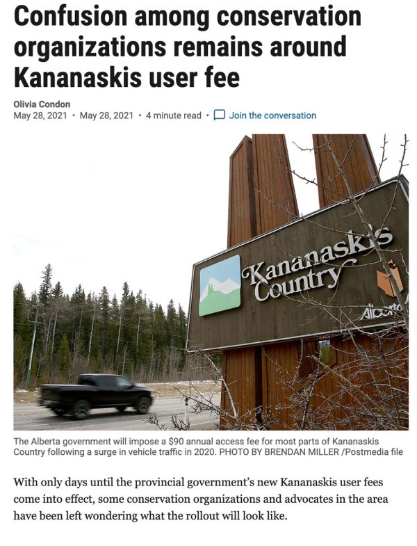 Kananaskis user fee