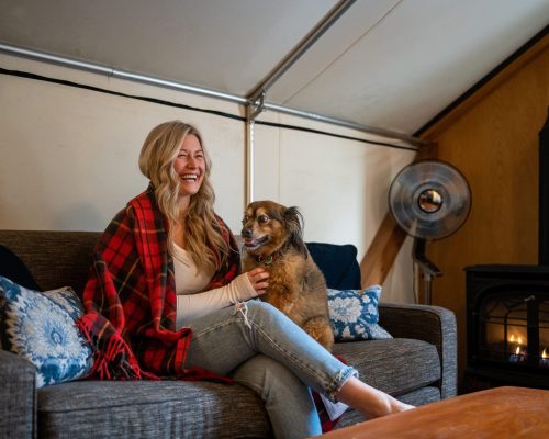 Glamping Tent with Dog