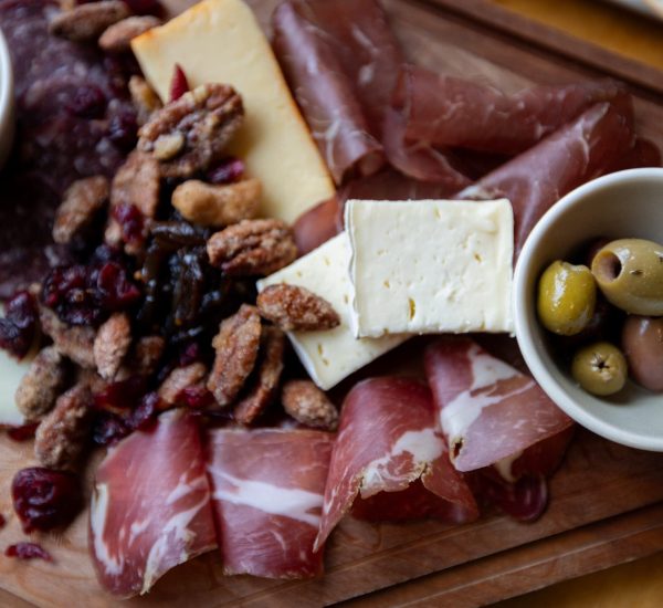 Mount Engadine Lodge's famous charcuterie board featuring local meats and cheeses